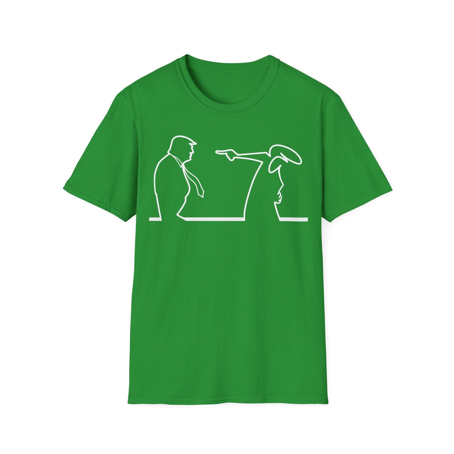 La Linea vs Trump Funny T-Shirt, Nostalgia Tee, Unisex Softstyle Top, Retro Cartoon Shirt, Gift for 70s Kids, Christmas gift, MAGA