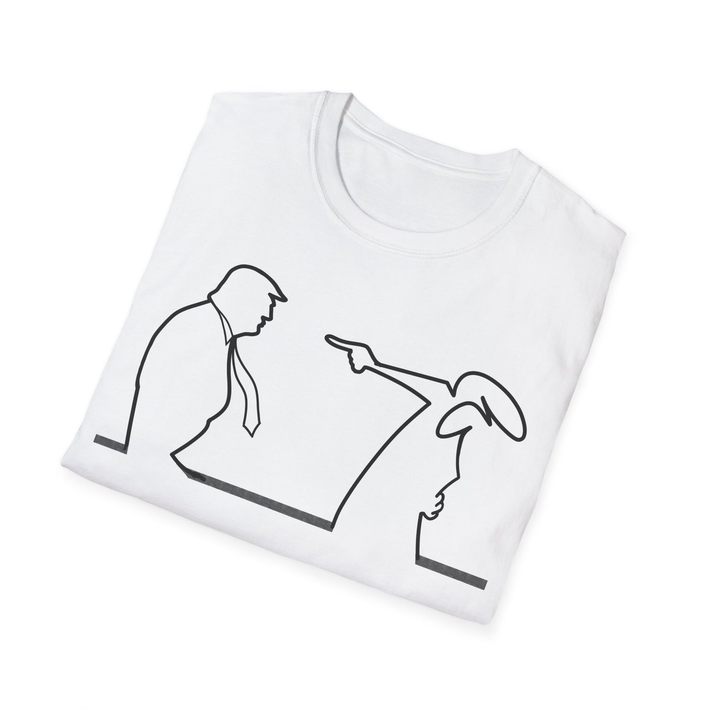 La Linea vs Trump Funny T-Shirt, Nostalgia Tee, Unisex Softstyle Top, Retro Cartoon Shirt, Gift for 70s Kids, Christmas gift, MAGA