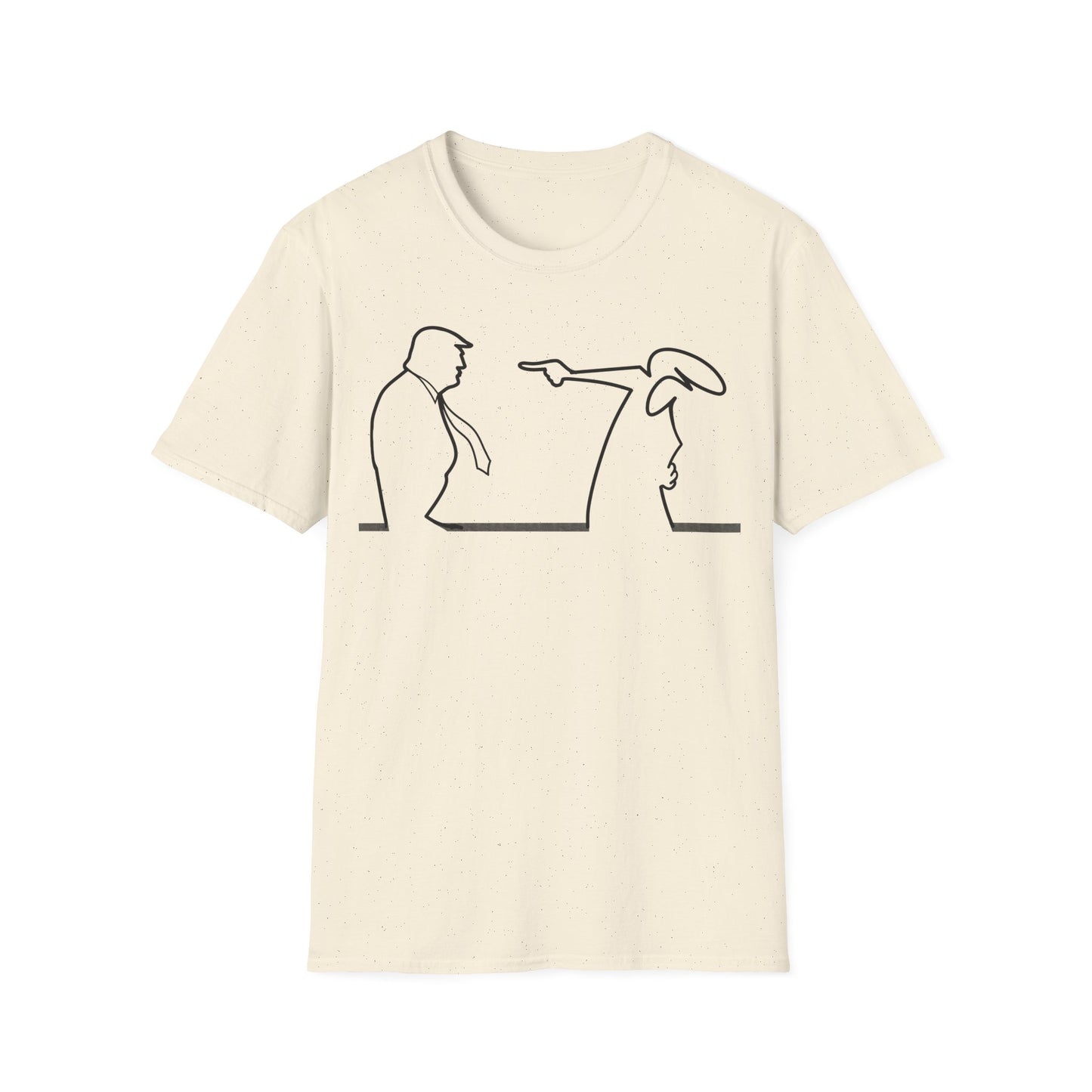 La Linea vs Trump Funny T-Shirt, Nostalgia Tee, Unisex Softstyle Top, Retro Cartoon Shirt, Gift for 70s Kids, Christmas gift, MAGA