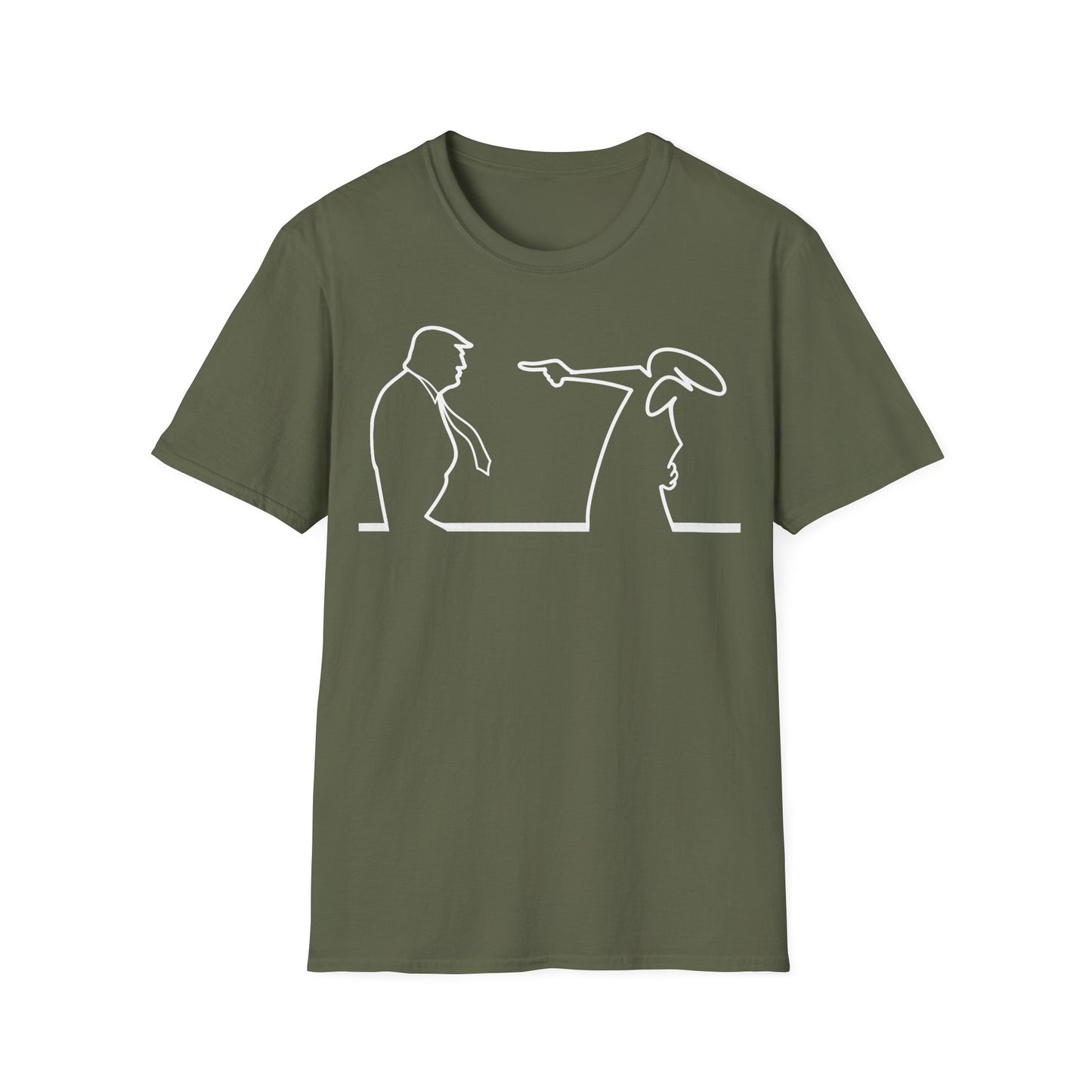 La Linea vs Trump Funny T-Shirt, Nostalgia Tee, Unisex Softstyle Top, Retro Cartoon Shirt, Gift for 70s Kids, Christmas gift, MAGA