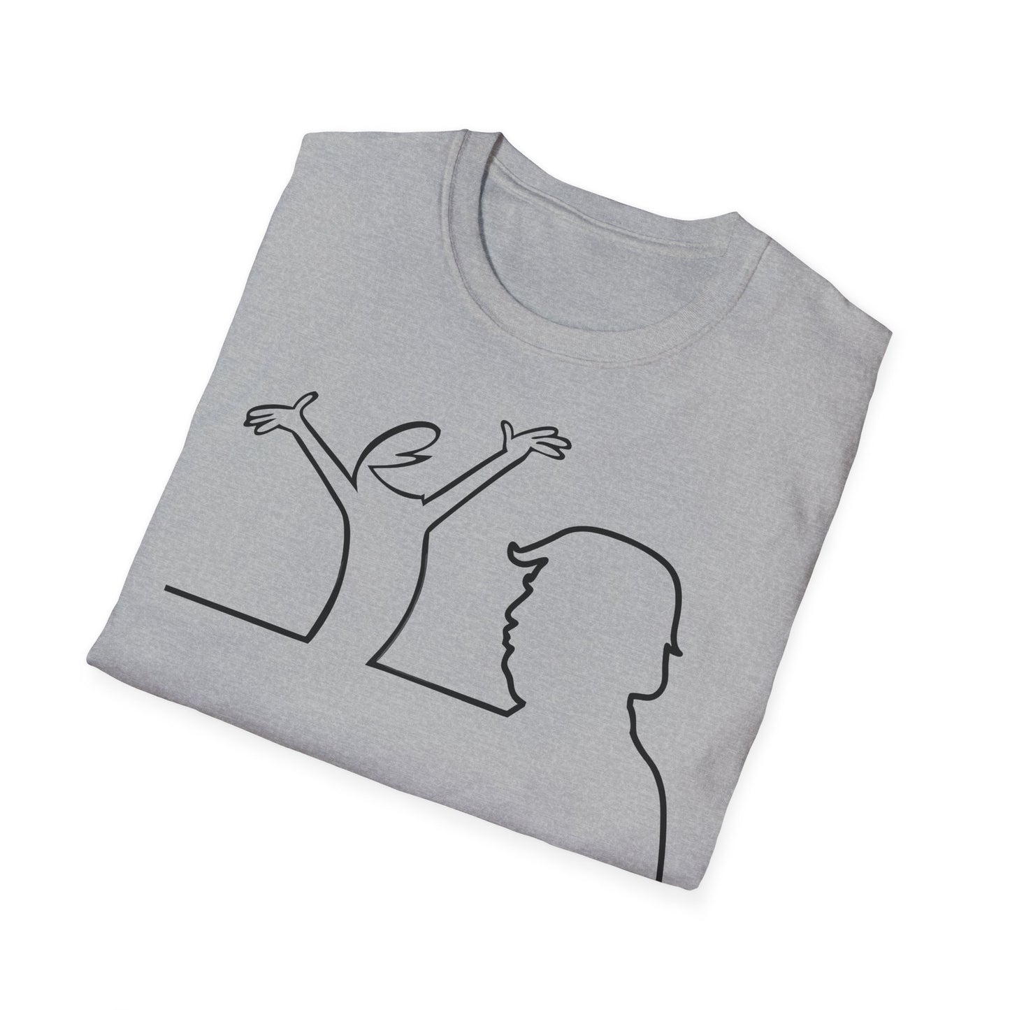 La Linea Funny Unisex Softstyle Top, Retro Cartoon Shirt, MAGA, Trump Humor