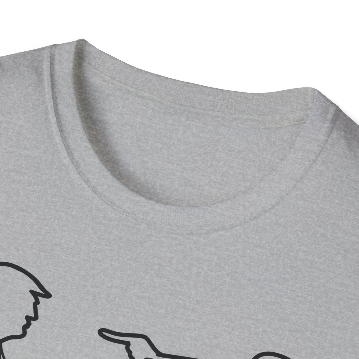 La Linea vs Trump Funny T-Shirt, Nostalgia Tee, Unisex Softstyle Top, Retro Cartoon Shirt, Gift for 70s Kids, Christmas gift, MAGA