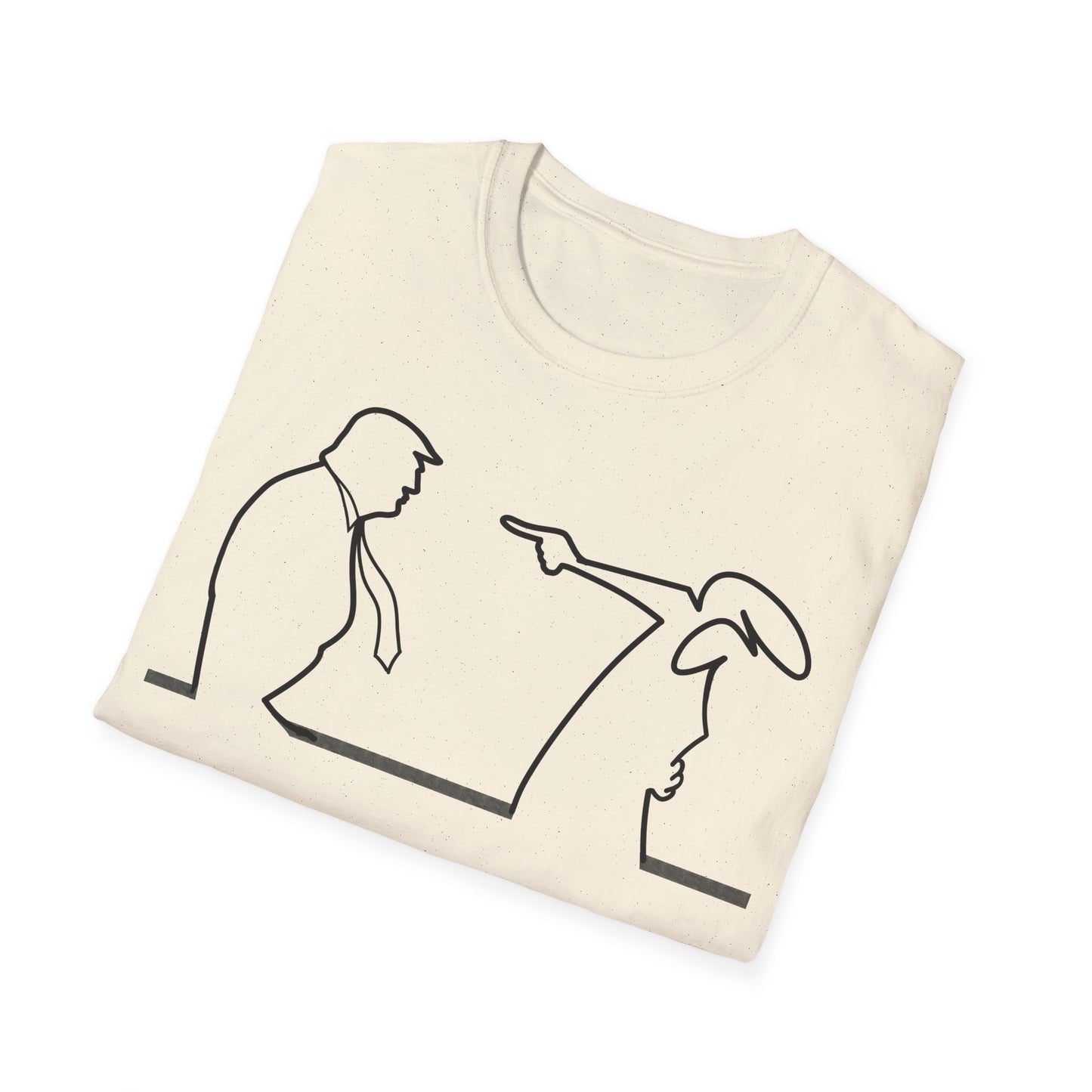 La Linea vs Trump Funny T-Shirt, Nostalgia Tee, Unisex Softstyle Top, Retro Cartoon Shirt, Gift for 70s Kids, Christmas gift, MAGA