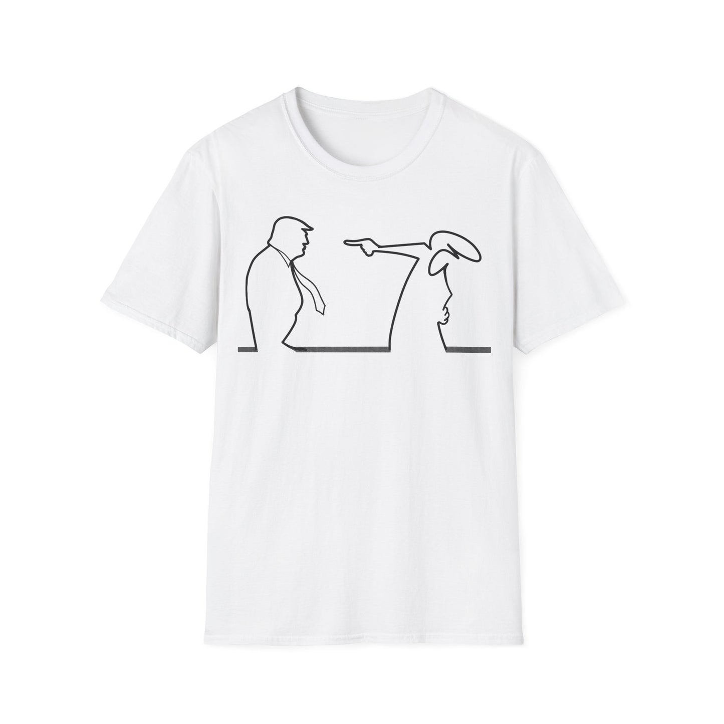 La Linea vs Trump Funny T-Shirt, Nostalgia Tee, Unisex Softstyle Top, Retro Cartoon Shirt, Gift for 70s Kids, Christmas gift, MAGA