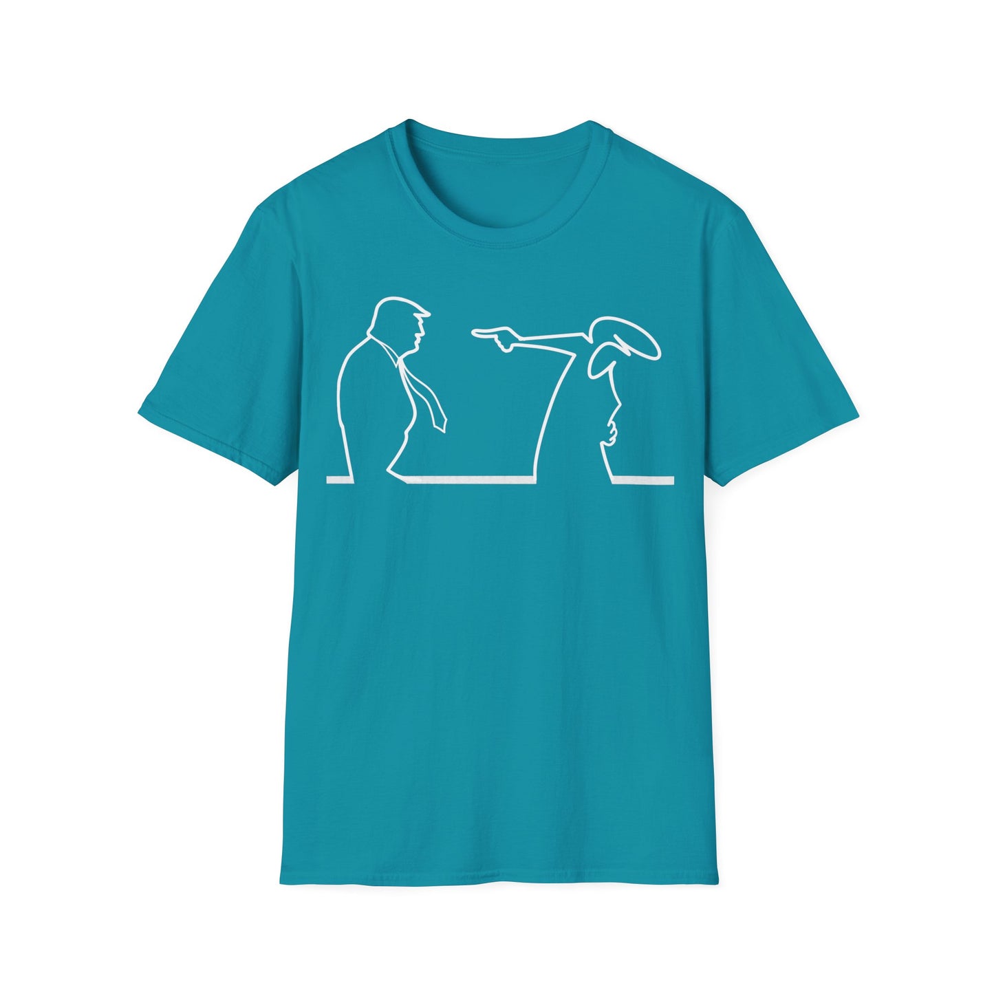 La Linea vs Trump Funny T-Shirt, Nostalgia Tee, Unisex Softstyle Top, Retro Cartoon Shirt, Gift for 70s Kids, Christmas gift, MAGA
