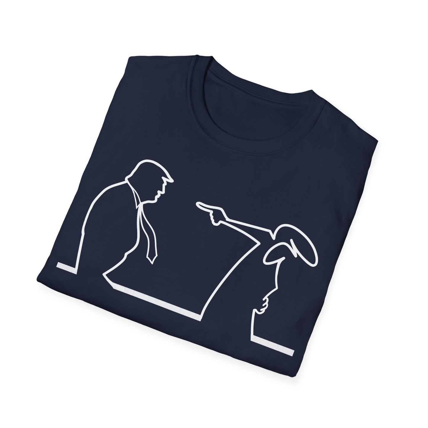 La Linea vs Trump Funny T-Shirt, Nostalgia Tee, Unisex Softstyle Top, Retro Cartoon Shirt, Gift for 70s Kids, Christmas gift, MAGA