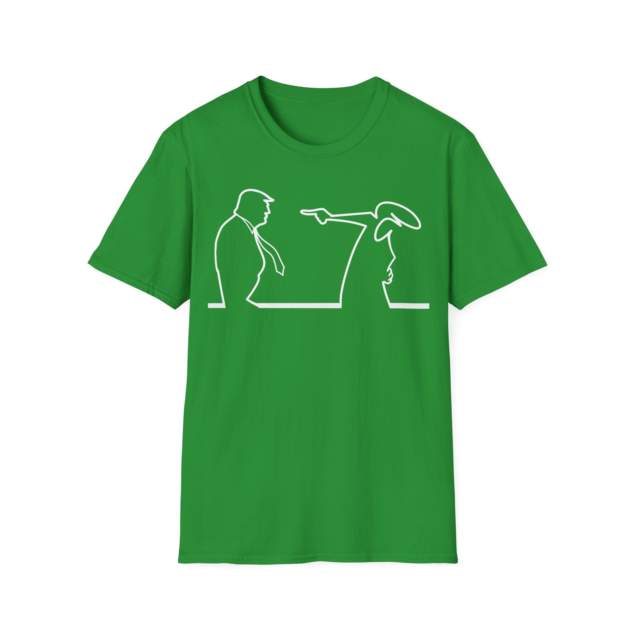 La Linea vs Trump Funny T-Shirt, Nostalgia Tee, Unisex Softstyle Top, Retro Cartoon Shirt, Gift for 70s Kids, Christmas gift, MAGA