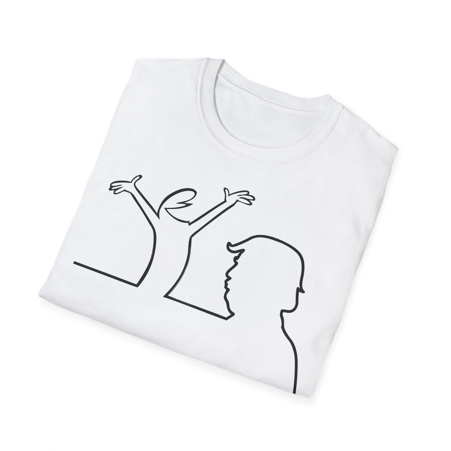 La Linea Funny Unisex Softstyle Top, Retro Cartoon Shirt, MAGA, Trump Humor