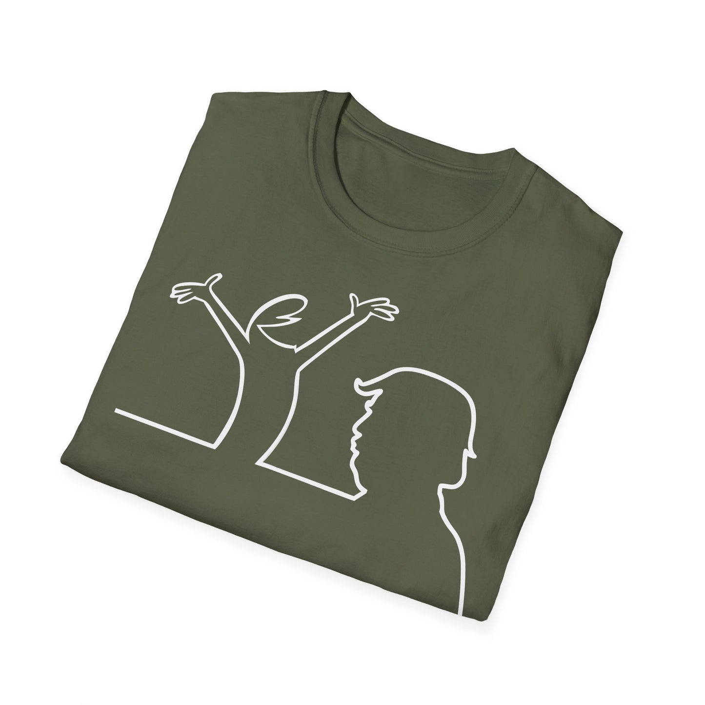 La Linea Funny Unisex Softstyle Top, Retro Cartoon Shirt, MAGA, Trump Humor