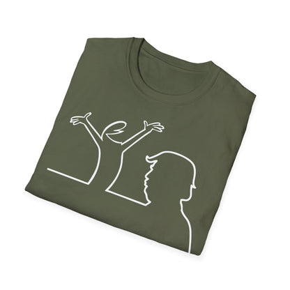 La Linea Funny Unisex Softstyle Top, Retro Cartoon Shirt, MAGA, Trump Humor