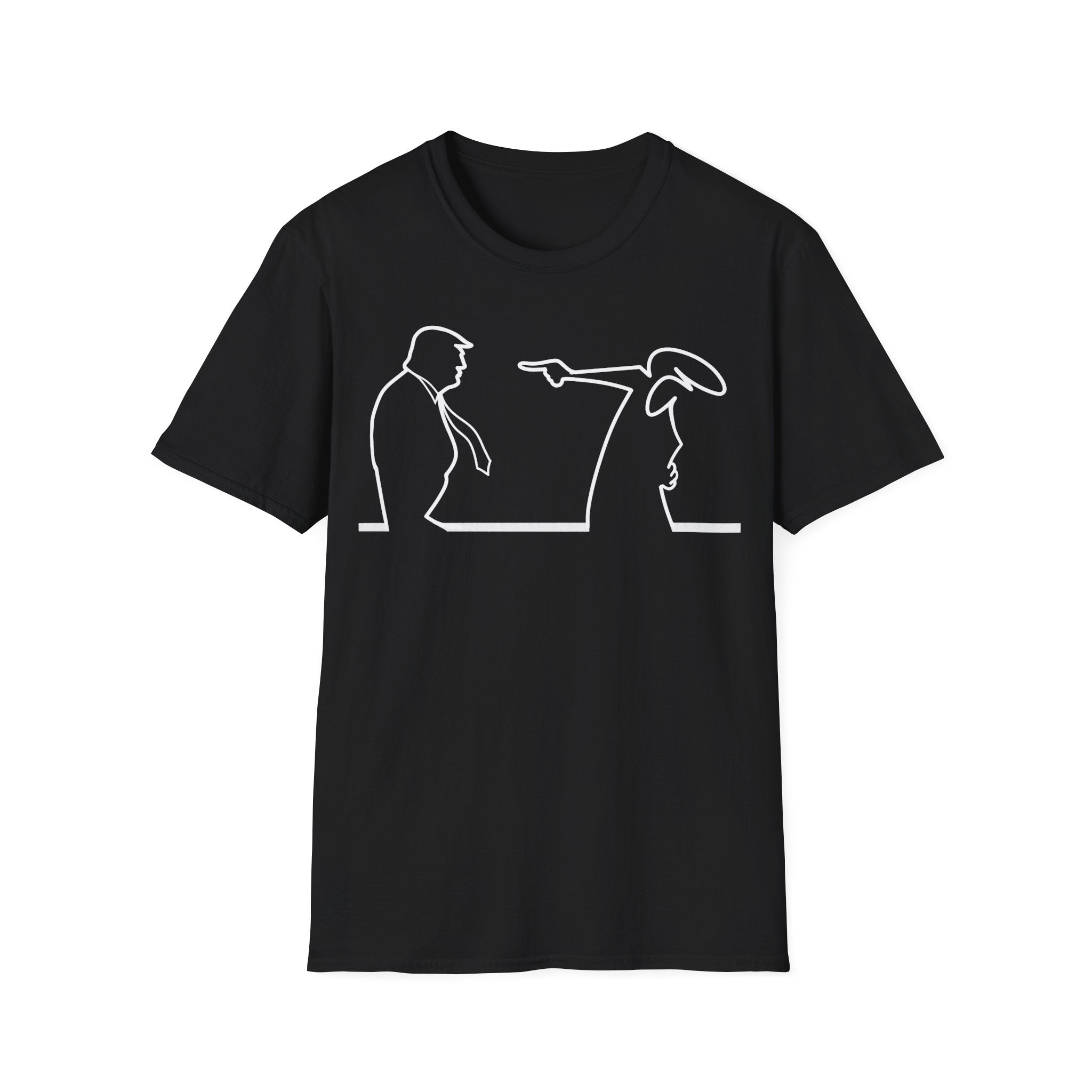 La Linea vs Trump Funny T-Shirt, Nostalgia Tee, Unisex Softstyle Top, Retro Cartoon Shirt, Gift for 70s Kids, Christmas gift, MAGA