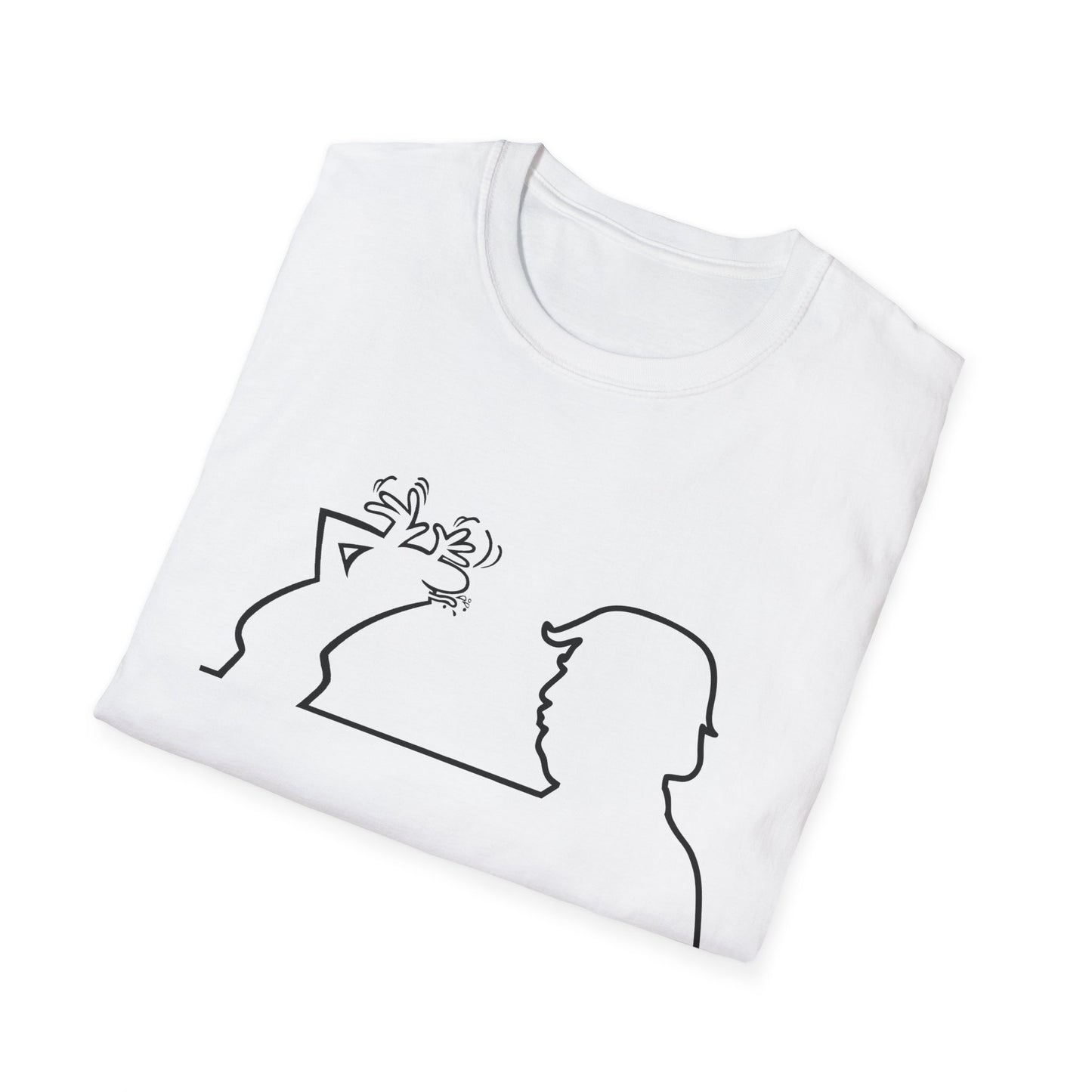 La Linea Funny Unisex Softstyle Top, Retro Cartoon Shirt, Trump Humor
