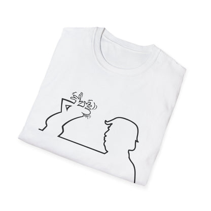 La Linea Funny Unisex Softstyle Top, Retro Cartoon Shirt, Trump Humor
