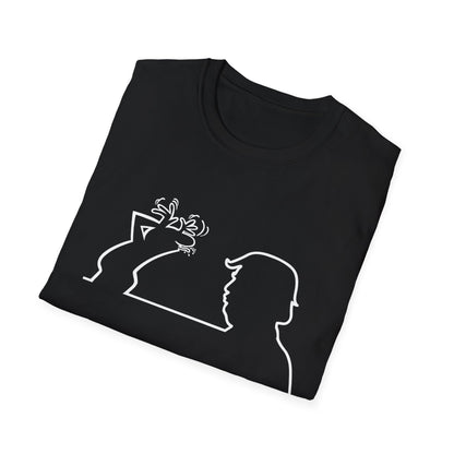 La Linea Funny Unisex Softstyle Top, Retro Cartoon Shirt, Trump Humor