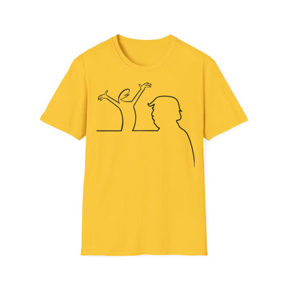La Linea Funny Unisex Softstyle Top, Retro Cartoon Shirt, MAGA, Trump Humor