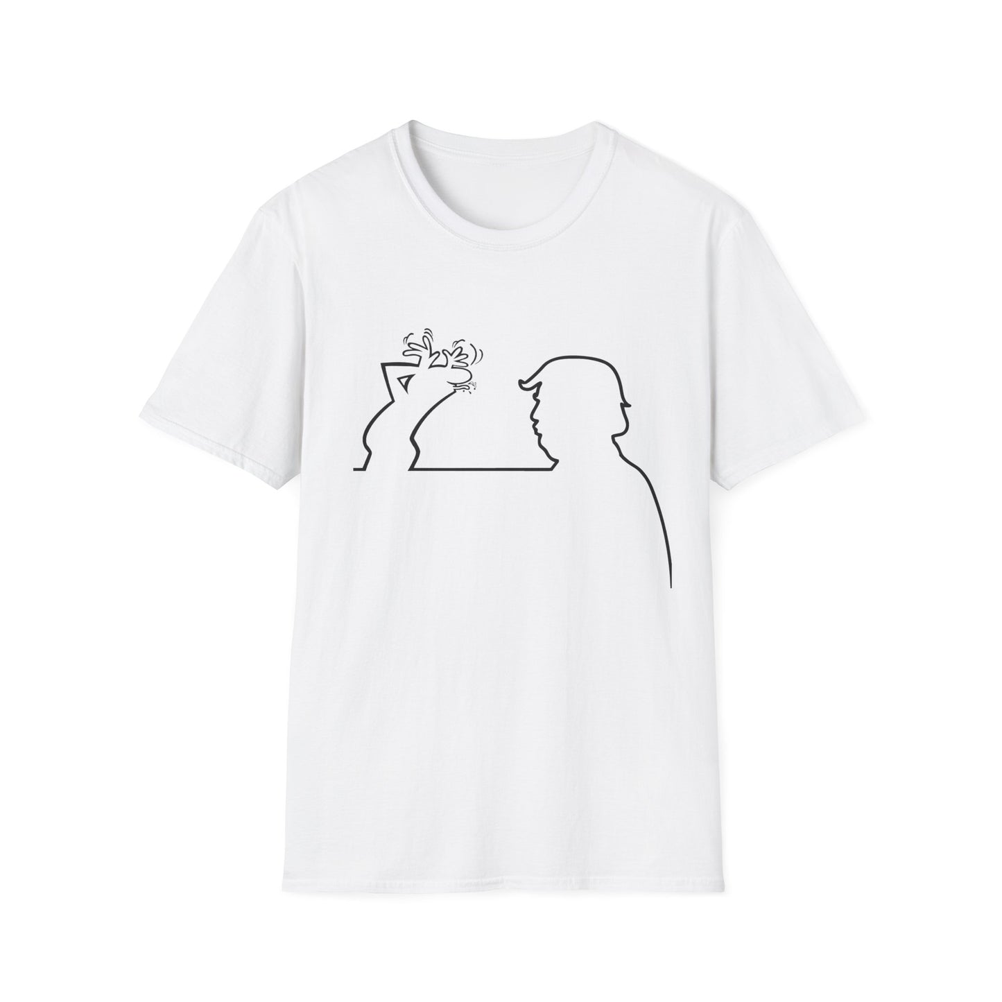 La Linea Funny Unisex Softstyle Top, Retro Cartoon Shirt, Trump Humor