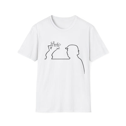 La Linea Funny Unisex Softstyle Top, Retro Cartoon Shirt, Trump Humor