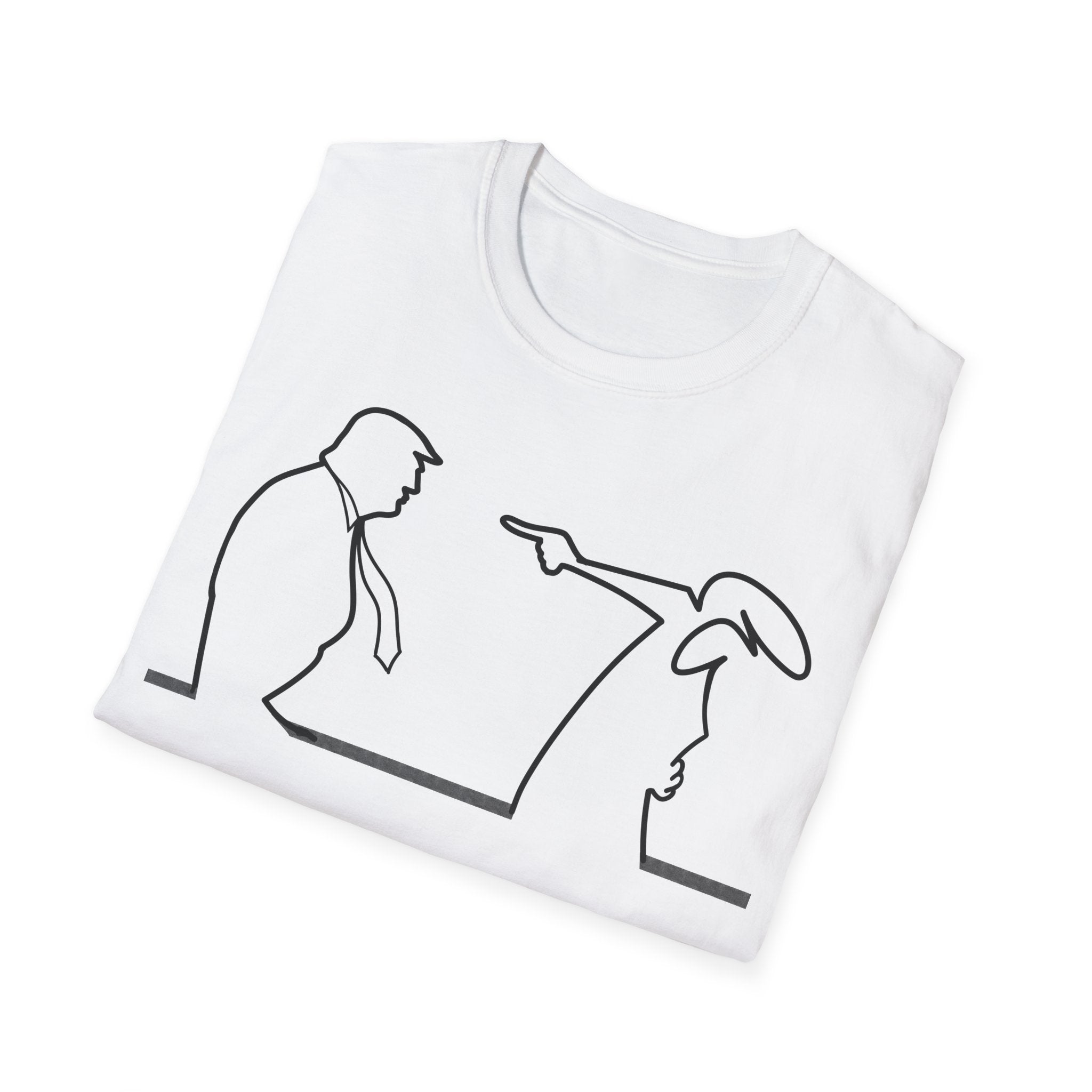 La Linea vs Trump Funny T-Shirt, Nostalgia Tee, Unisex Softstyle Top, Retro Cartoon Shirt, Gift for 70s Kids, Christmas gift, MAGA