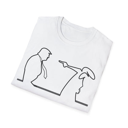 La Linea vs Trump Funny T-Shirt, Nostalgia Tee, Unisex Softstyle Top, Retro Cartoon Shirt, Gift for 70s Kids, Christmas gift, MAGA