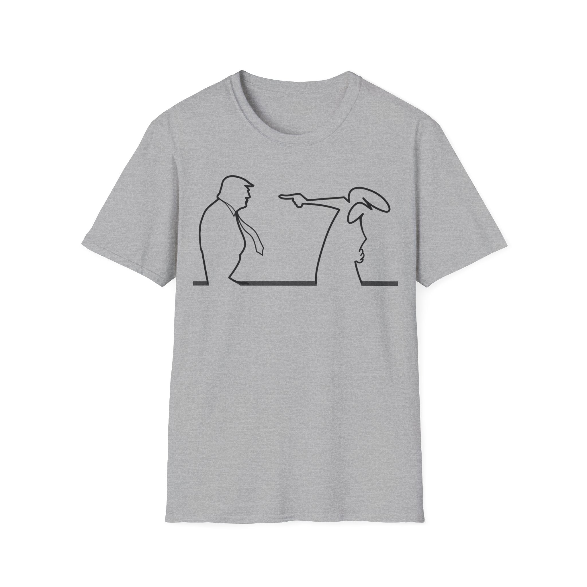 La Linea vs Trump Funny T-Shirt, Nostalgia Tee, Unisex Softstyle Top, Retro Cartoon Shirt, Gift for 70s Kids, Christmas gift, MAGA