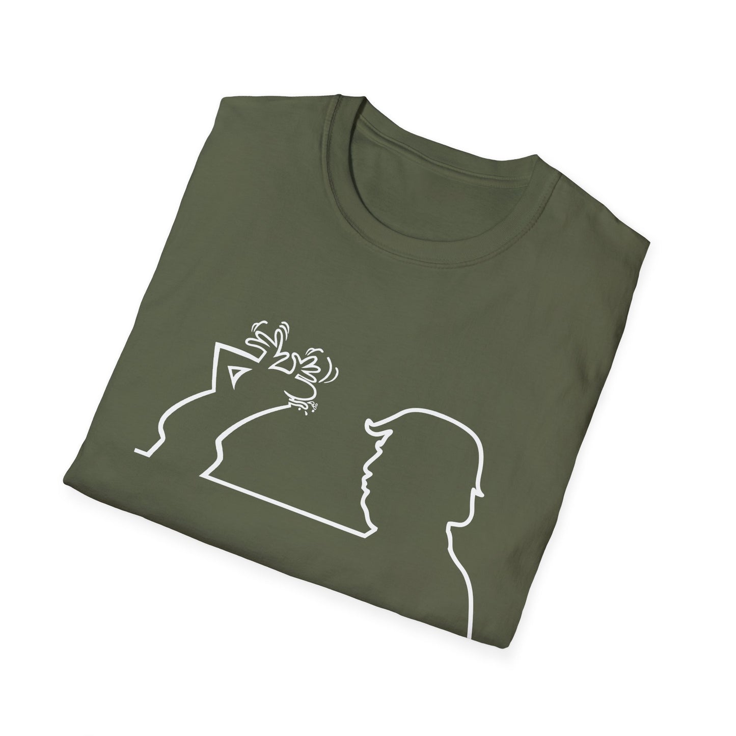 La Linea Funny Unisex Softstyle Top, Retro Cartoon Shirt, Trump Humor