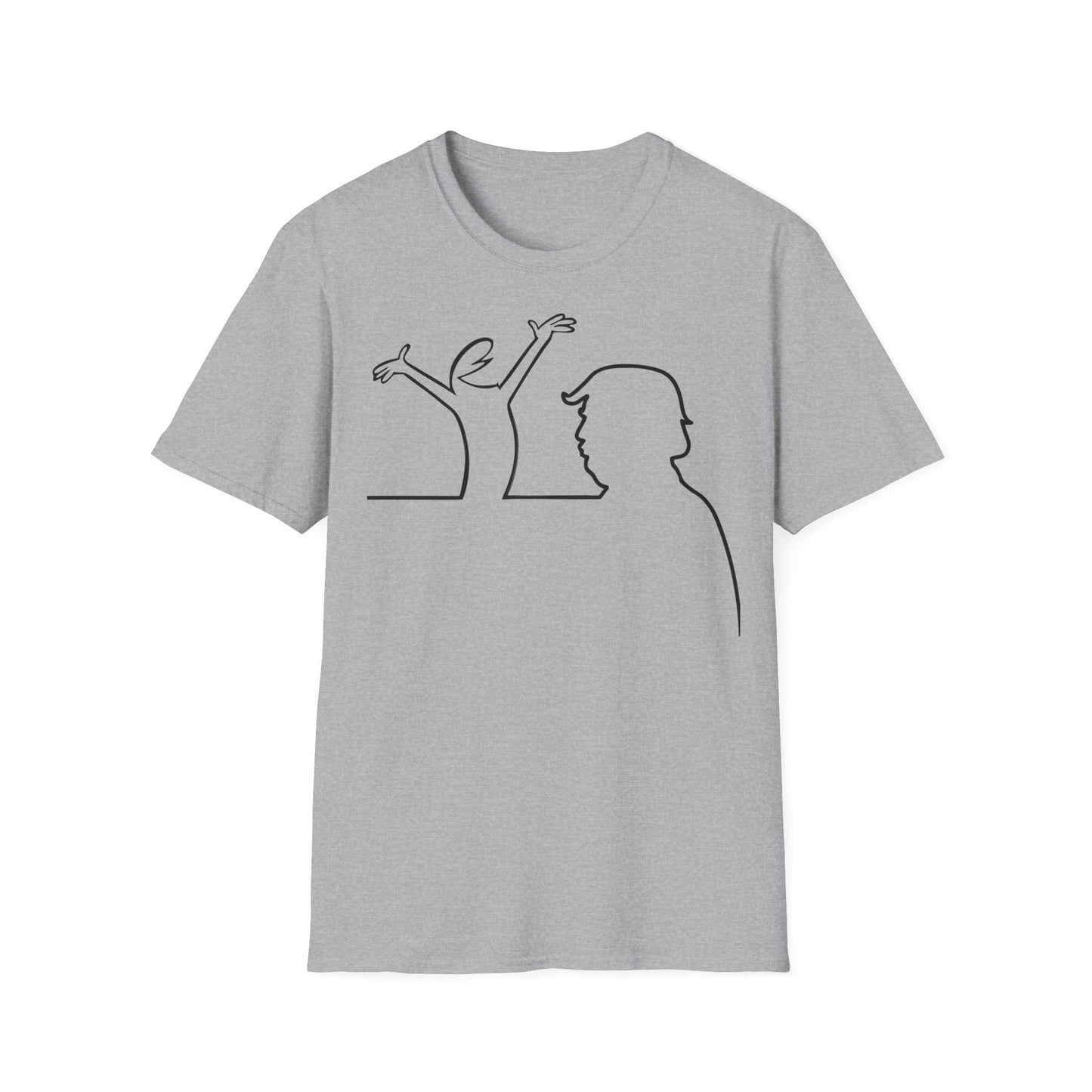 La Linea Funny Unisex Softstyle Top, Retro Cartoon Shirt, MAGA, Trump Humor