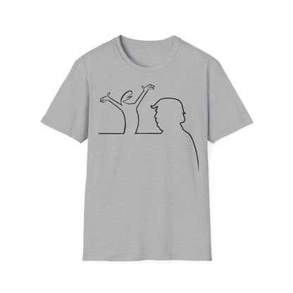 La Linea Funny Unisex Softstyle Top, Retro Cartoon Shirt, MAGA, Trump Humor