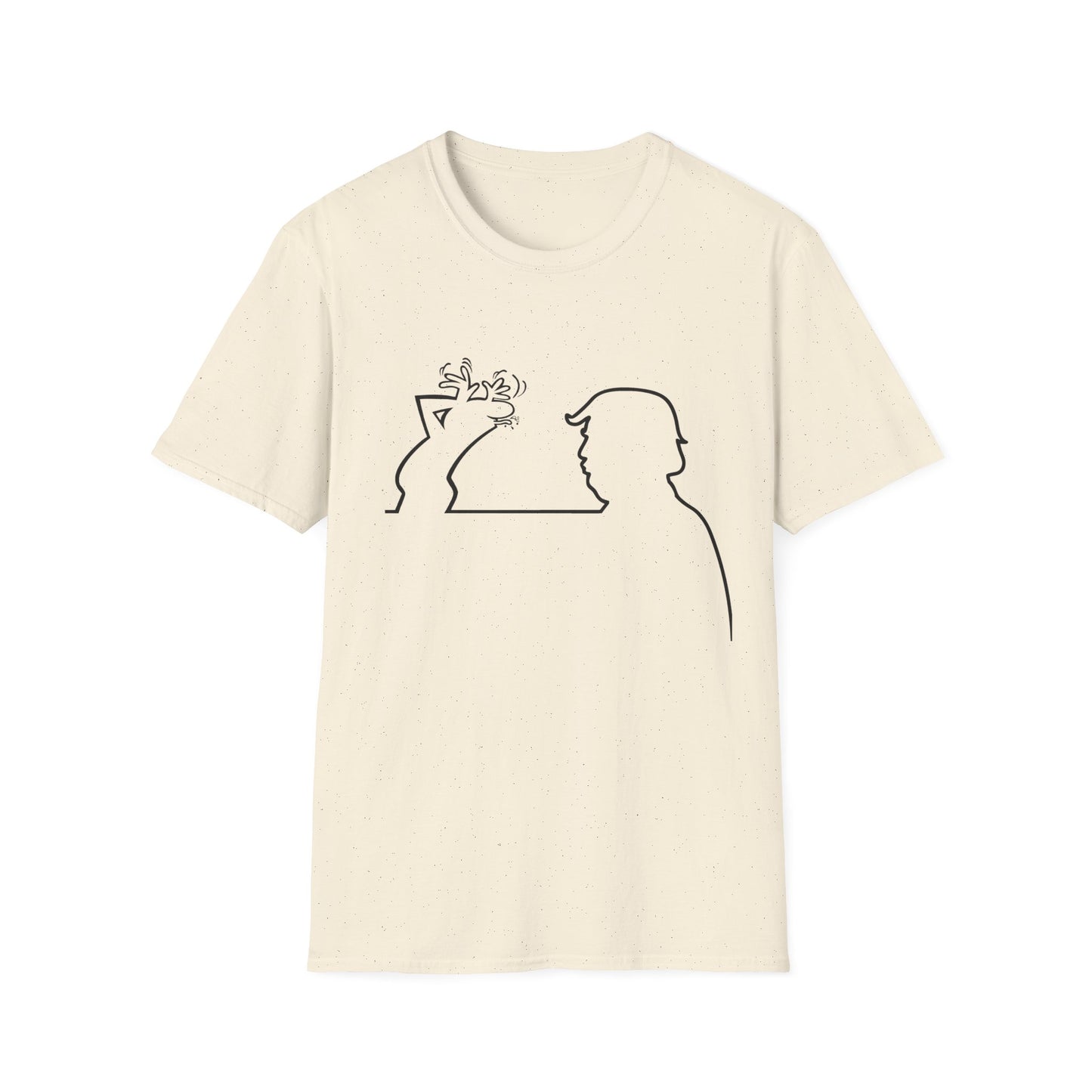 La Linea Funny Unisex Softstyle Top, Retro Cartoon Shirt, Trump Humor