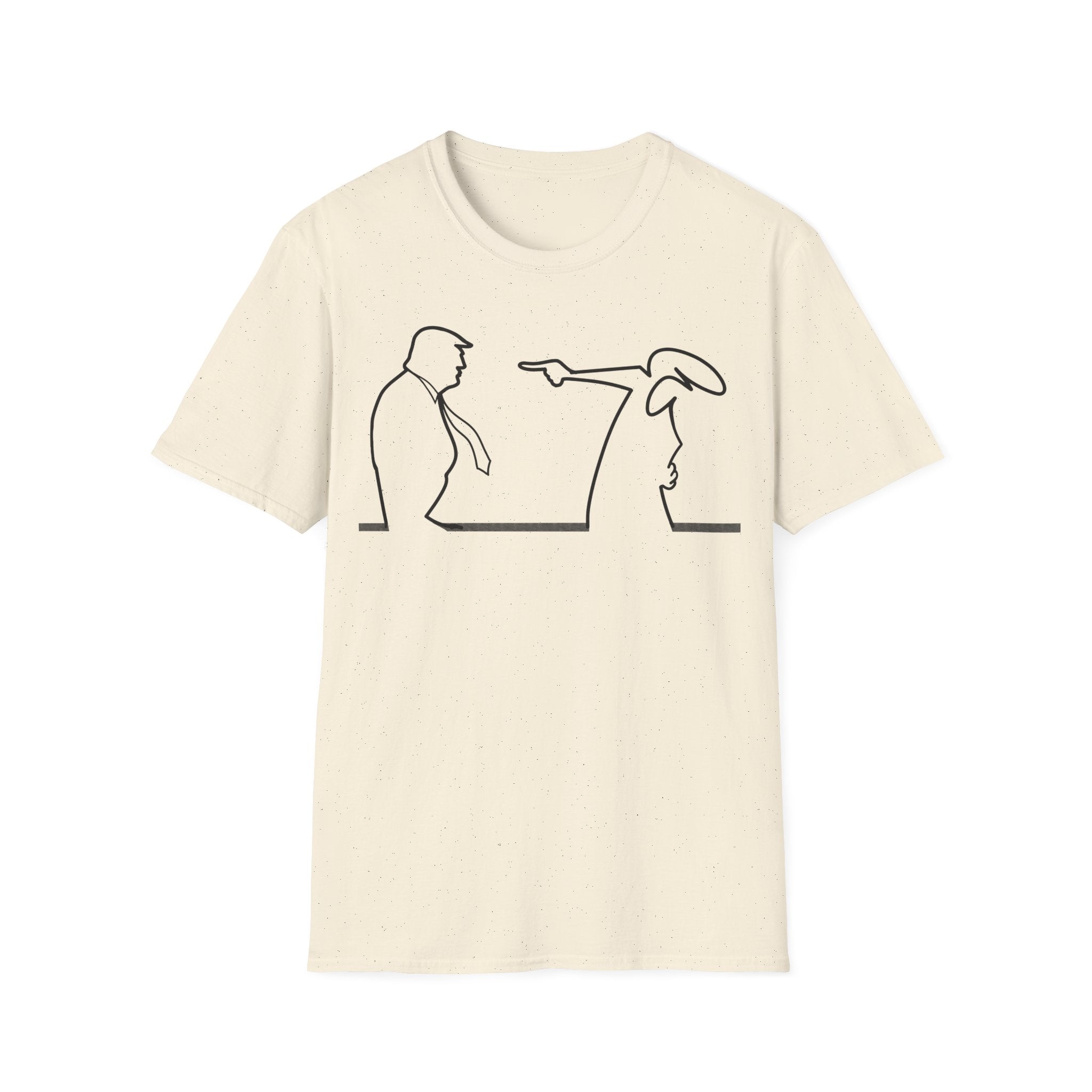 La Linea vs Trump Funny T-Shirt, Nostalgia Tee, Unisex Softstyle Top, Retro Cartoon Shirt, Gift for 70s Kids, Christmas gift, MAGA