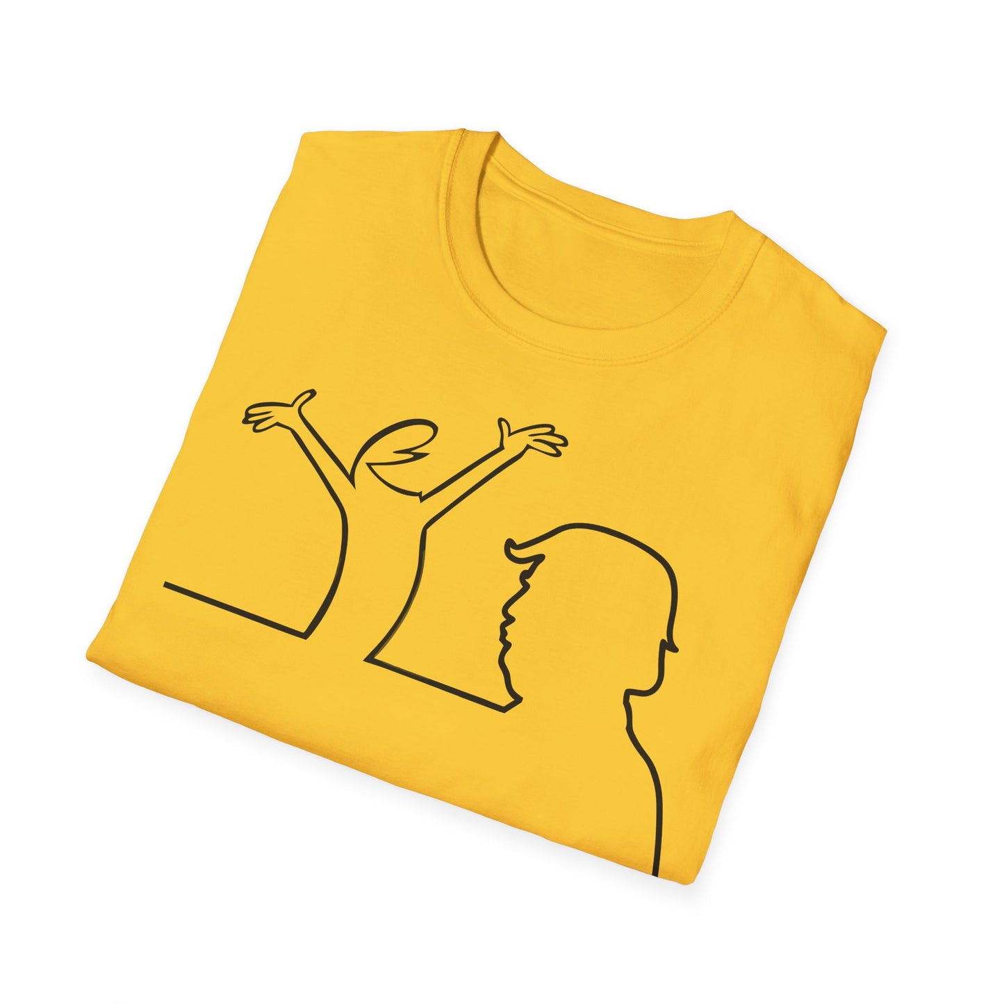 La Linea Funny Unisex Softstyle Top, Retro Cartoon Shirt, MAGA, Trump Humor