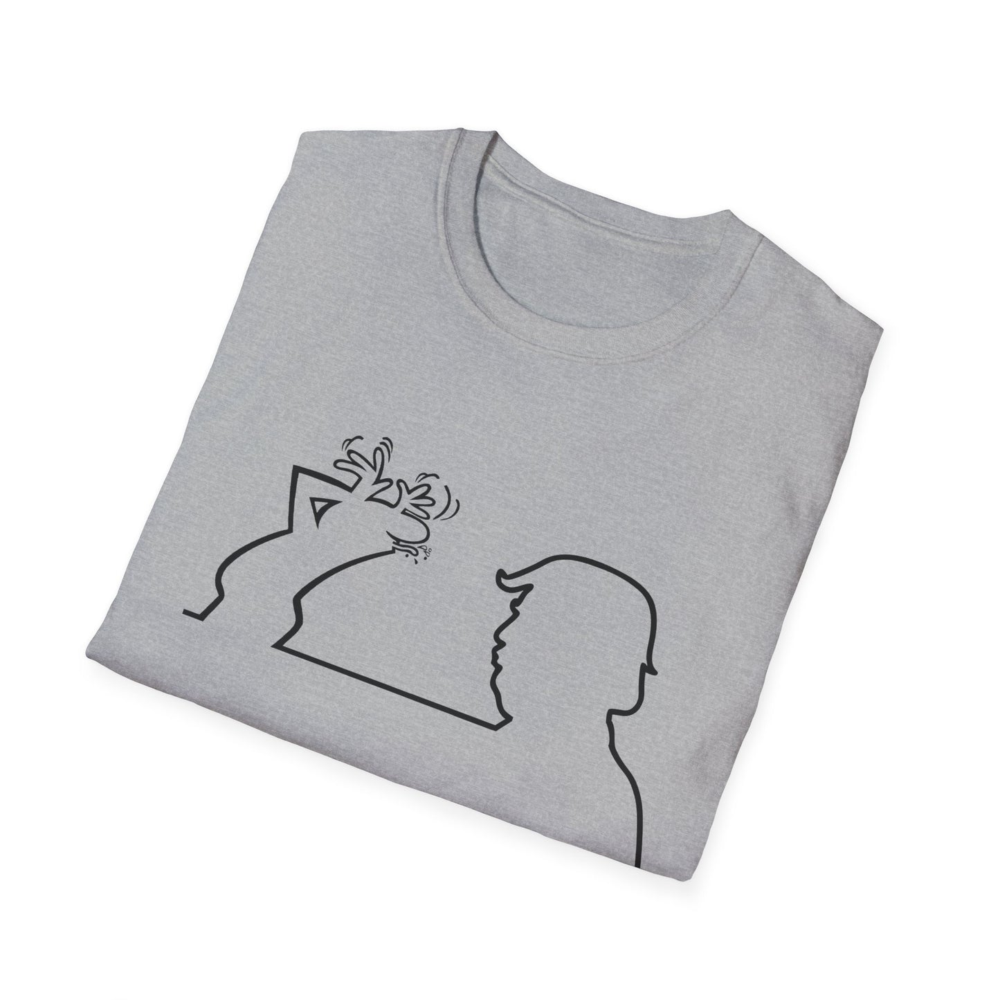 La Linea Funny Unisex Softstyle Top, Retro Cartoon Shirt, Trump Humor