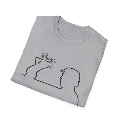 La Linea Funny Unisex Softstyle Top, Retro Cartoon Shirt, Trump Humor