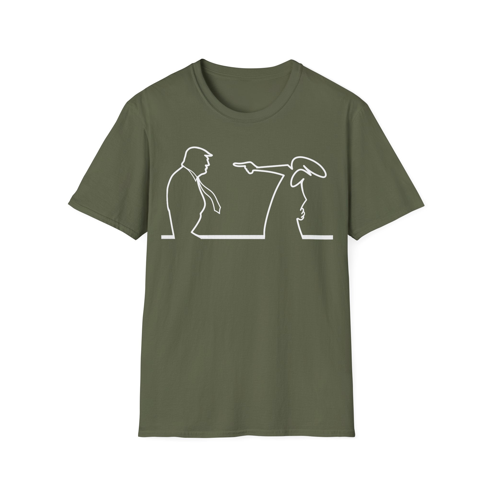 La Linea vs Trump Funny T-Shirt, Nostalgia Tee, Unisex Softstyle Top, Retro Cartoon Shirt, Gift for 70s Kids, Christmas gift, MAGA