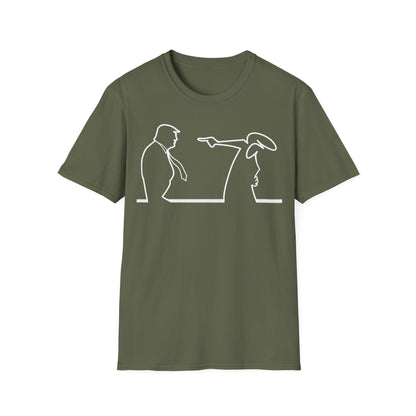 La Linea vs Trump Funny T-Shirt, Nostalgia Tee, Unisex Softstyle Top, Retro Cartoon Shirt, Gift for 70s Kids, Christmas gift, MAGA