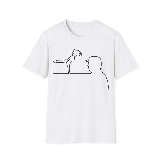 La Linea Funny T-Shirt, Nostalgia Tee, Unisex Softstyle Top, Retro Cartoon Shirt, Gift for 70s Kids, Birthday gift, MAGA, Trump Humor