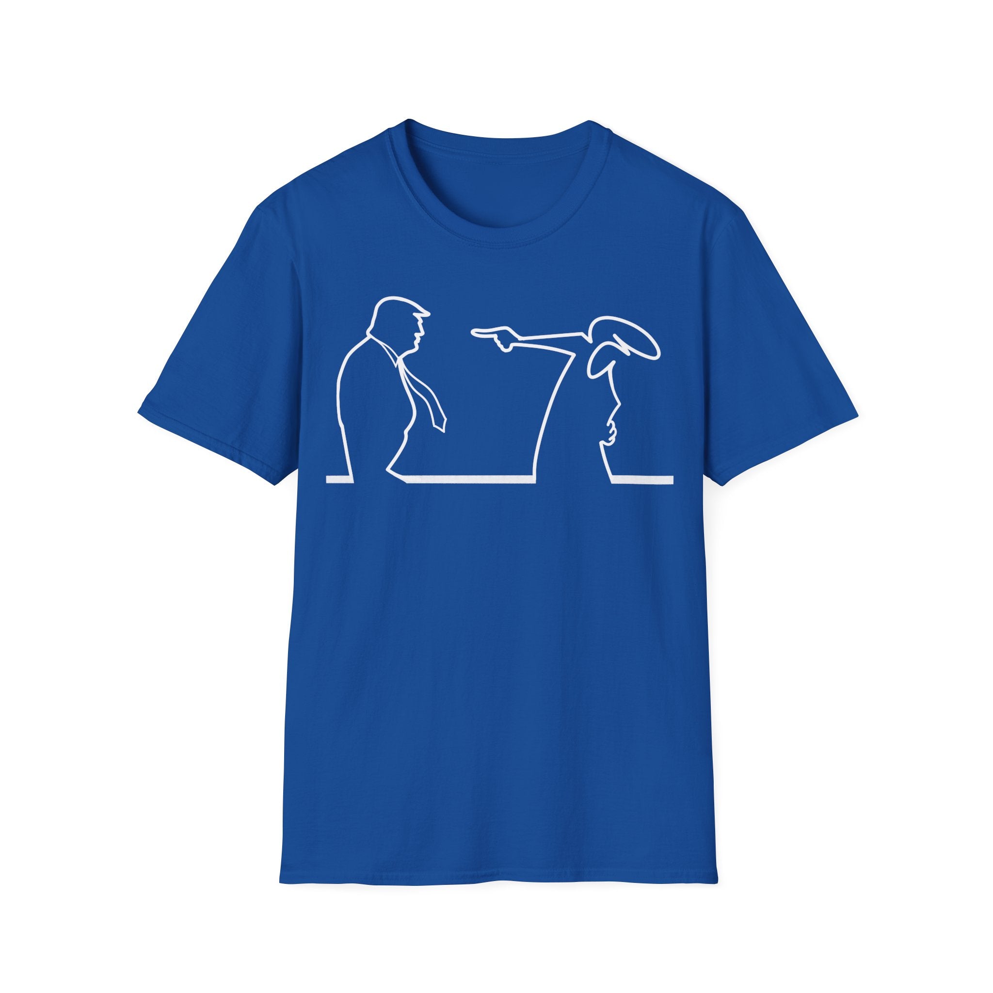 La Linea vs Trump Funny T-Shirt, Nostalgia Tee, Unisex Softstyle Top, Retro Cartoon Shirt, Gift for 70s Kids, Christmas gift, MAGA