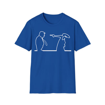 La Linea vs Trump Funny T-Shirt, Nostalgia Tee, Unisex Softstyle Top, Retro Cartoon Shirt, Gift for 70s Kids, Christmas gift, MAGA