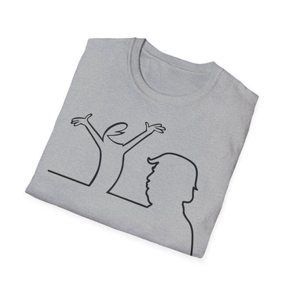 La Linea Funny Unisex Softstyle Top, Retro Cartoon Shirt, MAGA, Trump Humor
