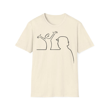 La Linea Funny Unisex Softstyle Top, Retro Cartoon Shirt, MAGA, Trump Humor