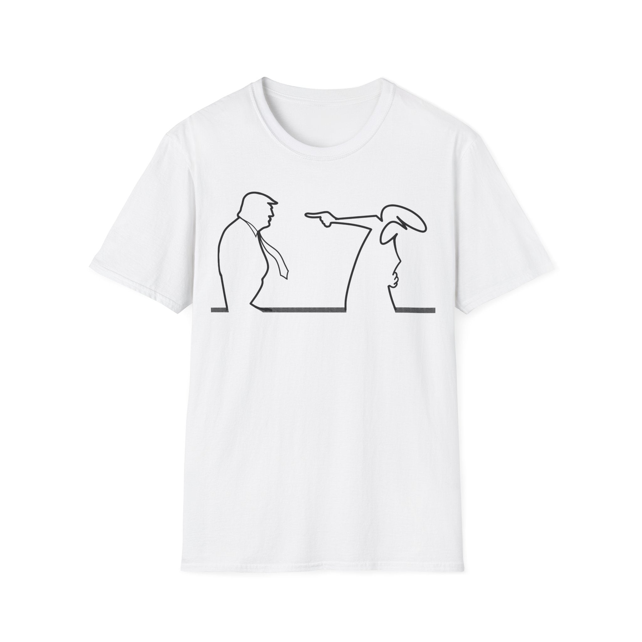 La Linea vs Trump Funny T-Shirt, Nostalgia Tee, Unisex Softstyle Top, Retro Cartoon Shirt, Gift for 70s Kids, Christmas gift, MAGA