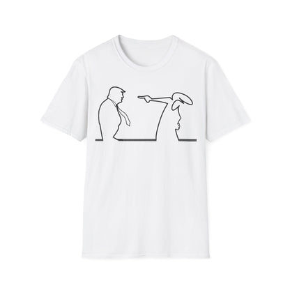 La Linea vs Trump Funny T-Shirt, Nostalgia Tee, Unisex Softstyle Top, Retro Cartoon Shirt, Gift for 70s Kids, Christmas gift, MAGA
