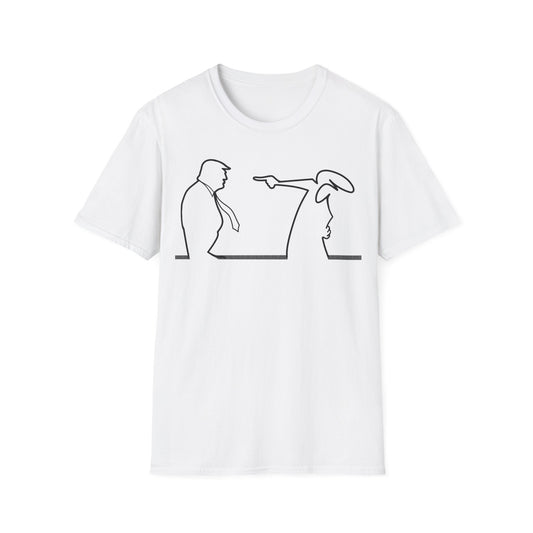 La Linea vs Trump Funny T-Shirt, Nostalgia Tee, Unisex Softstyle Top, Retro Cartoon Shirt, Gift for 70s Kids, Christmas gift, MAGA