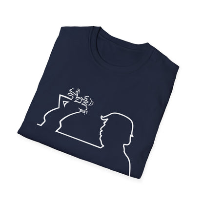 La Linea Funny Unisex Softstyle Top, Retro Cartoon Shirt, Trump Humor