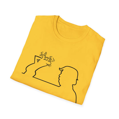 La Linea Funny Unisex Softstyle Top, Retro Cartoon Shirt, Trump Humor