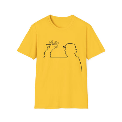 La Linea Funny Unisex Softstyle Top, Retro Cartoon Shirt, Trump Humor