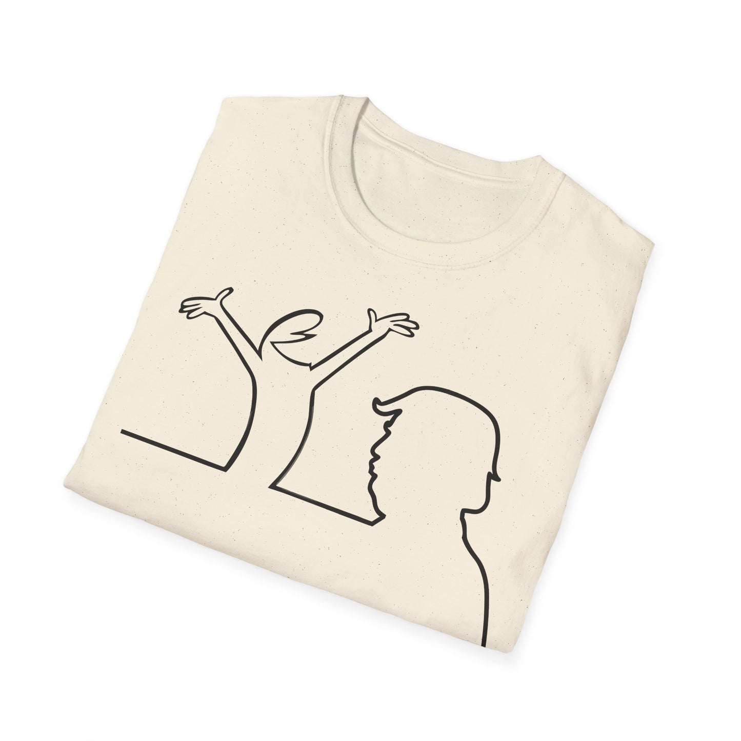 La Linea Funny Unisex Softstyle Top, Retro Cartoon Shirt, MAGA, Trump Humor