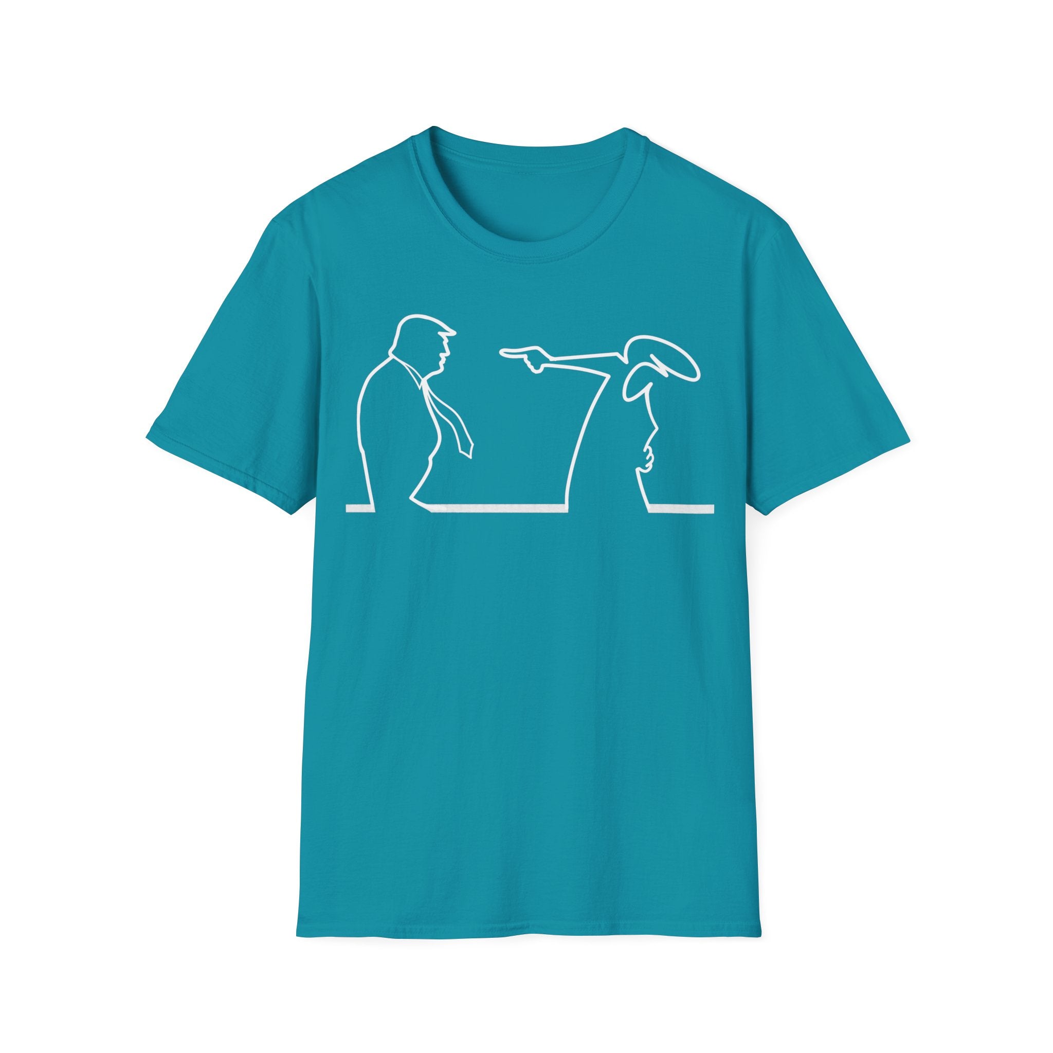 La Linea vs Trump Funny T-Shirt, Nostalgia Tee, Unisex Softstyle Top, Retro Cartoon Shirt, Gift for 70s Kids, Christmas gift, MAGA