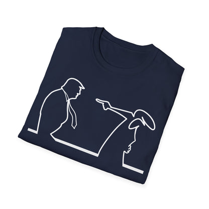 La Linea vs Trump Funny T-Shirt, Nostalgia Tee, Unisex Softstyle Top, Retro Cartoon Shirt, Gift for 70s Kids, Christmas gift, MAGA