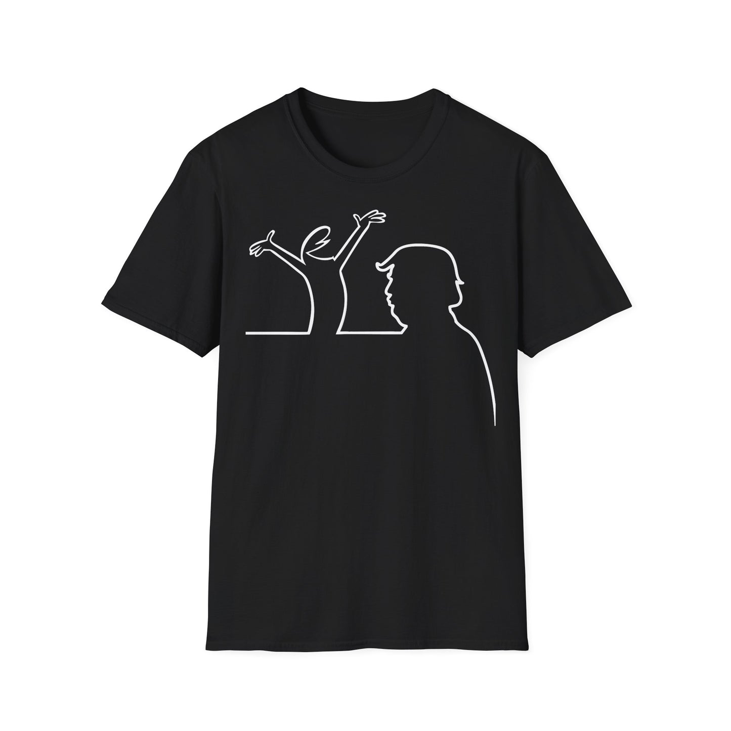 La Linea Funny Unisex Softstyle Top, Retro Cartoon Shirt, MAGA, Trump Humor