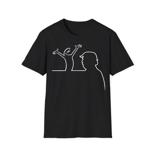 La Linea Funny T-Shirt, Nostalgia Tee, Unisex Softstyle Top, Retro Cartoon Shirt, Gift for 70s Kids, Birthday gift, MAGA, Trump Humor